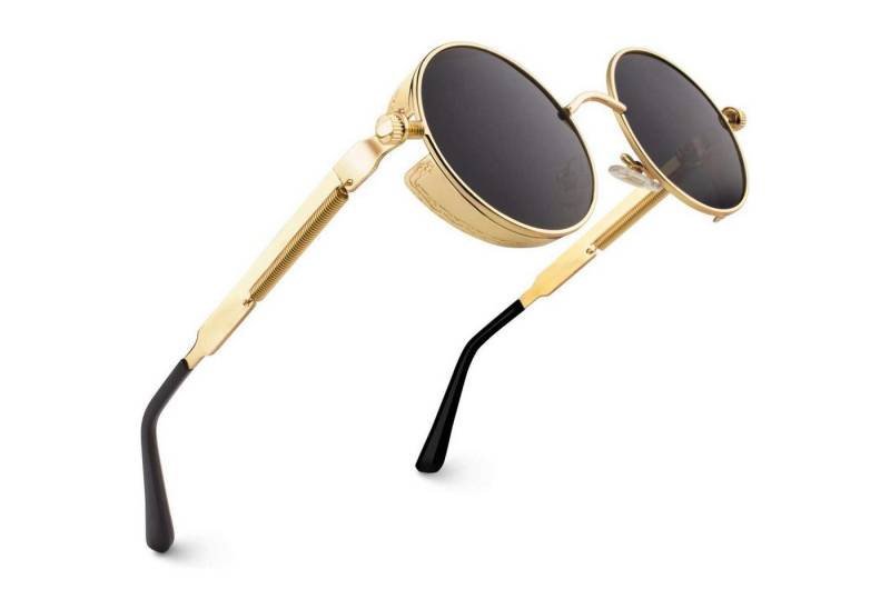 LuxusKollektion Retrosonnenbrille Retro Runde Sonnenbrille Polarisiert Vintage Steampunk UV400 Schutz von LuxusKollektion