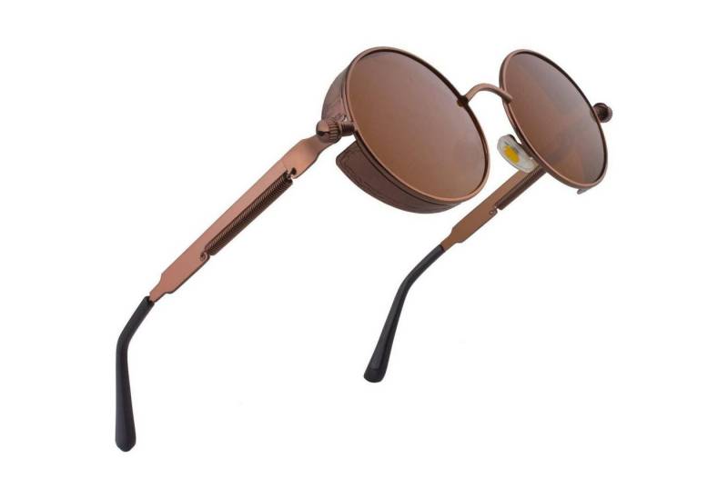 LuxusKollektion Retrosonnenbrille Retro Sonnenbrille Herren Damen Polarisiert Vintage Steampunk Rund von LuxusKollektion