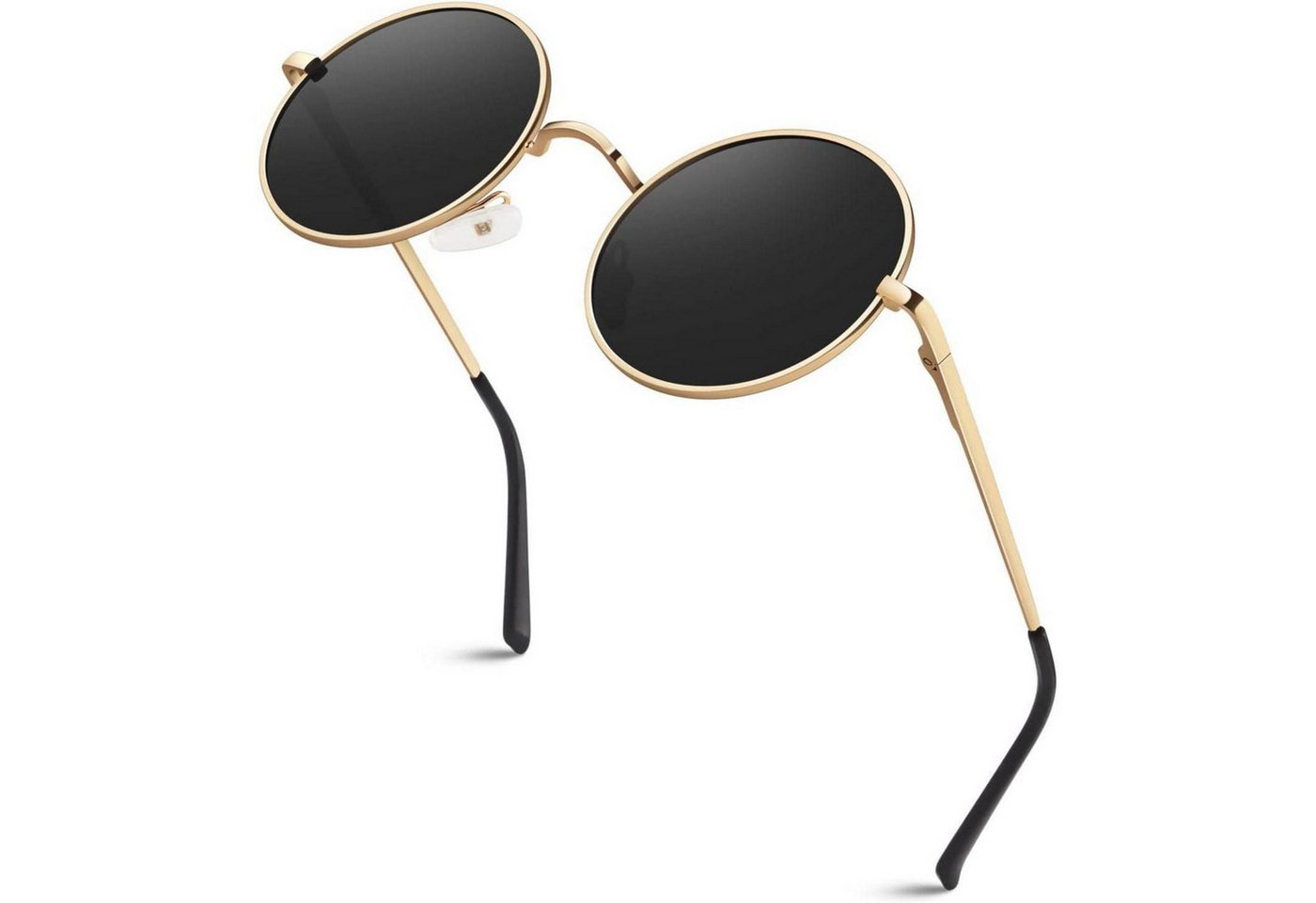 LuxusKollektion Retrosonnenbrille Retro Sonnenbrille Rund Hippie Polarisiert UV400 Metallrahmen von LuxusKollektion