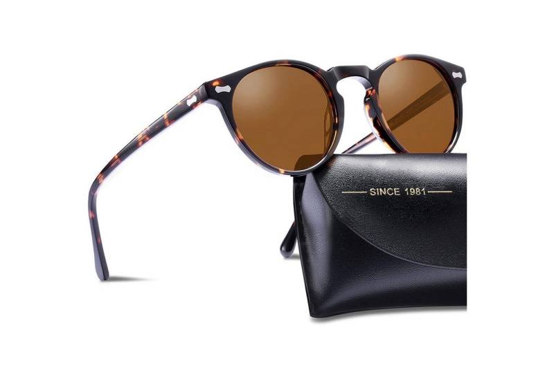 LuxusKollektion Retrosonnenbrille Runde Sonnenbrille Damen Polarisiert 100% UV Schutz Schwarz von LuxusKollektion