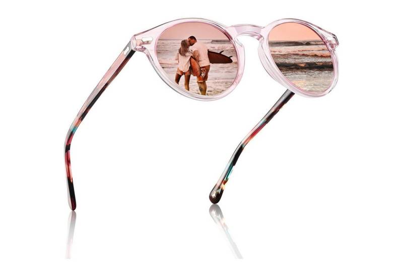 LuxusKollektion Retrosonnenbrille Runde polarisierte Sonnenbrille Damen UV400 Retro Gläser 48mm von LuxusKollektion