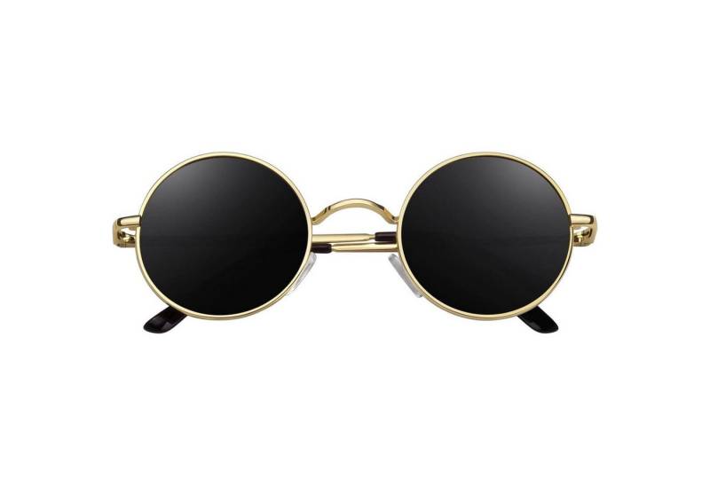 LuxusKollektion Retrosonnenbrille Runde polarisierte Sonnenbrille Hippie Retro UV400 Schutz Metallrahmen von LuxusKollektion