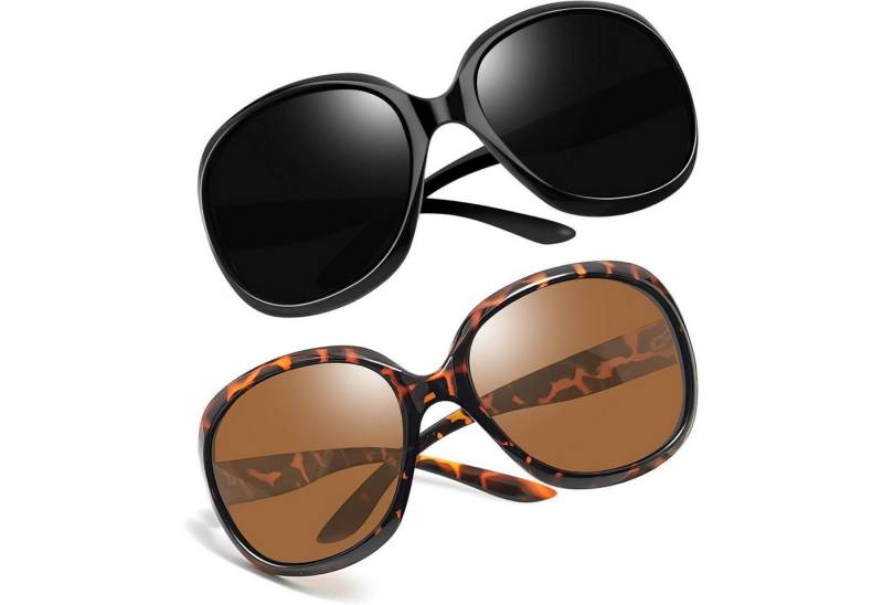 LuxusKollektion Retrosonnenbrille Sonnenbrille B50-schwarz und Schildkröte Braun Wie die Bilder von LuxusKollektion