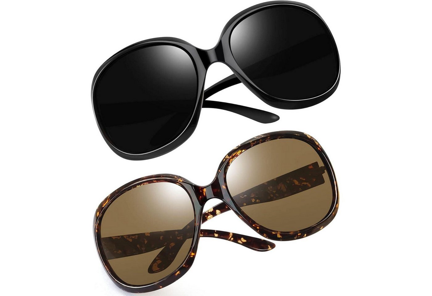 LuxusKollektion Retrosonnenbrille Sonnenbrille Damen B58-schwarz und Kristall Leopard Wie die Bilder von LuxusKollektion