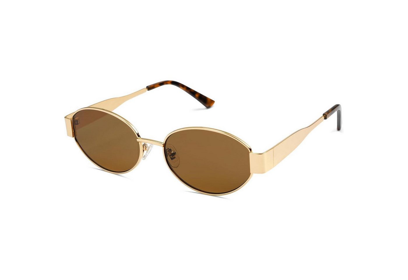LuxusKollektion Retrosonnenbrille Sonnenbrille Damen Herren Oval Metal UV400 Schutz SJ1217 Braun von LuxusKollektion