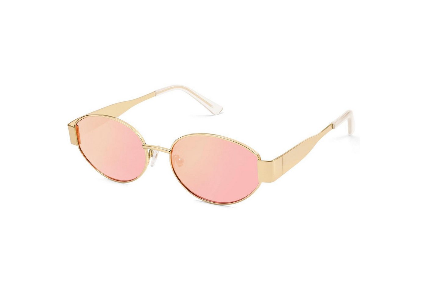 LuxusKollektion Retrosonnenbrille Sonnenbrille Damen Herren Oval Retro UV400 Metal SJ1217 Gold Rosa von LuxusKollektion