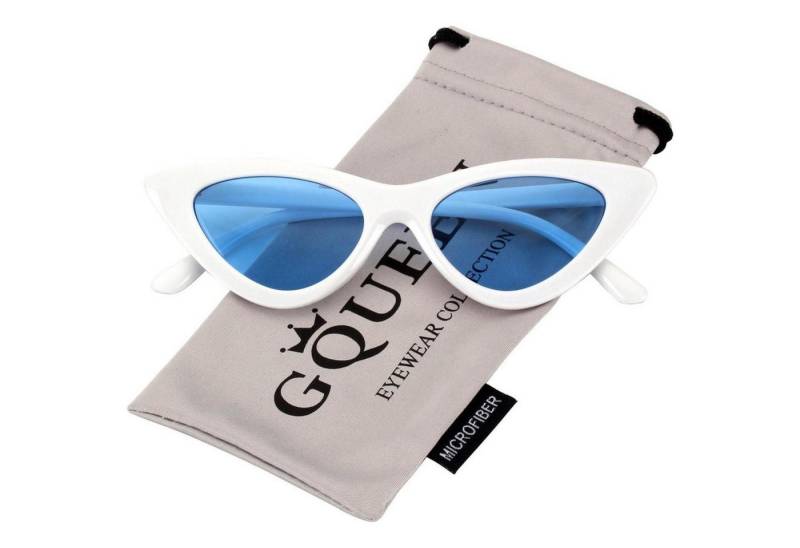 LuxusKollektion Retrosonnenbrille Sonnenbrille Damen Katzenauge Vintage Cateye Retro Jahrgang Weiß Blau von LuxusKollektion