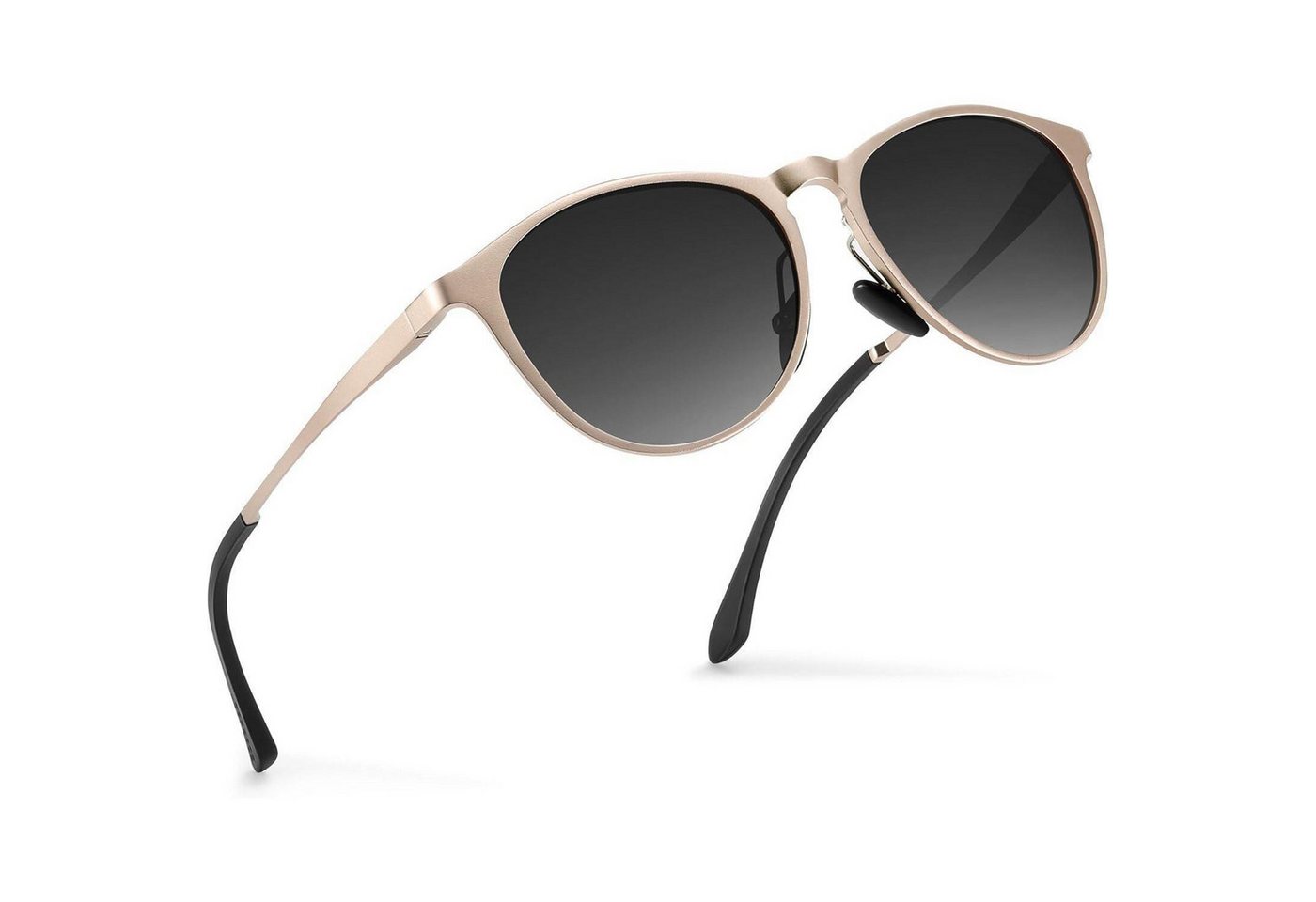LuxusKollektion Retrosonnenbrille Sonnenbrille Damen Metall Polarisiert A8-goldrahmen Verlaufend Grauen von LuxusKollektion
