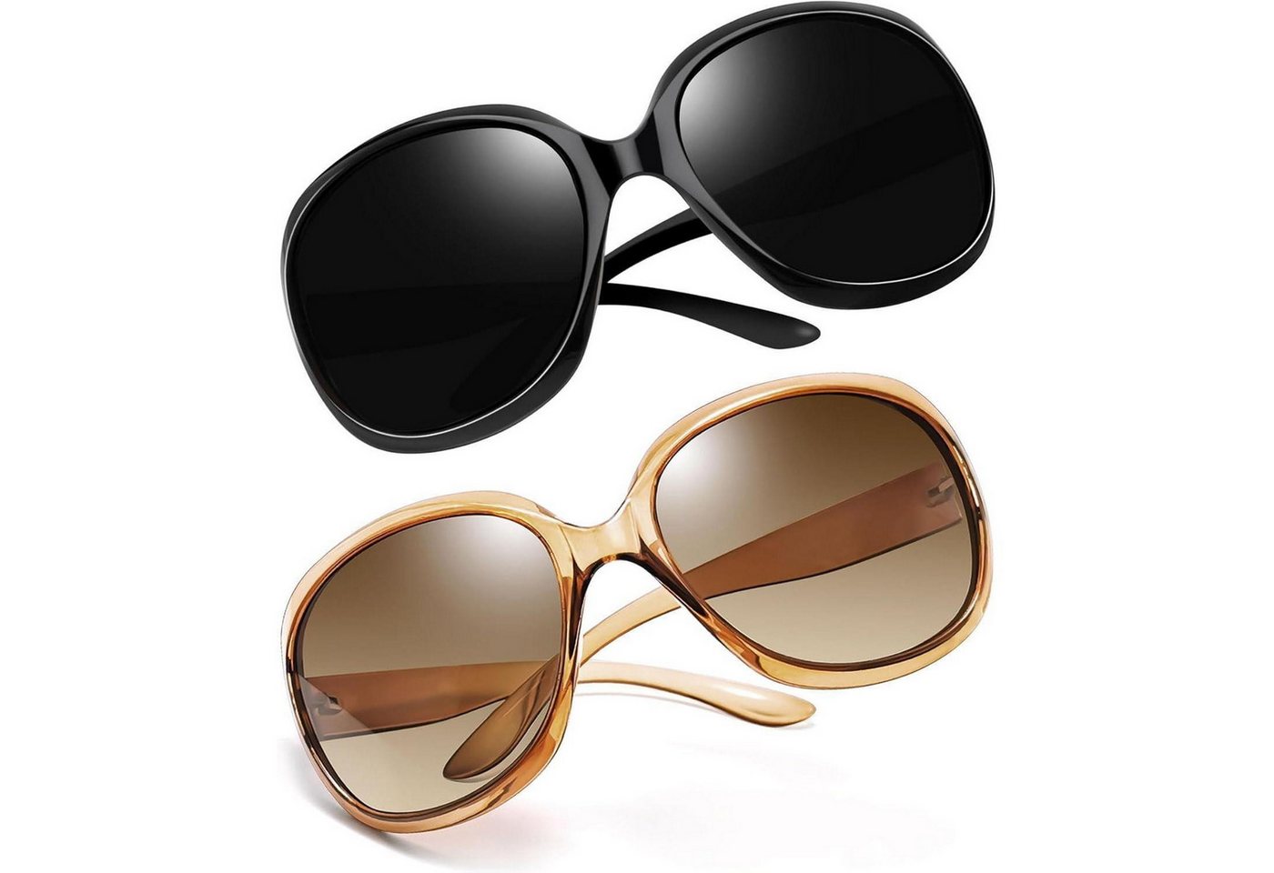 LuxusKollektion Retrosonnenbrille Sonnenbrille Damen Oversized B56-schwarz und Hellbraun Wie die Bilder von LuxusKollektion