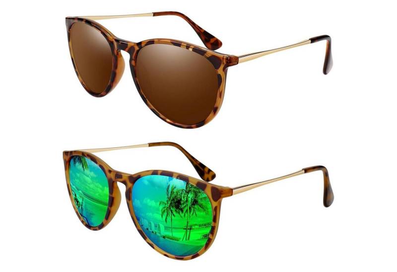 LuxusKollektion Retrosonnenbrille Sonnenbrille Damen Polarisiert Retro Runde Vintage Designer UV400 von LuxusKollektion