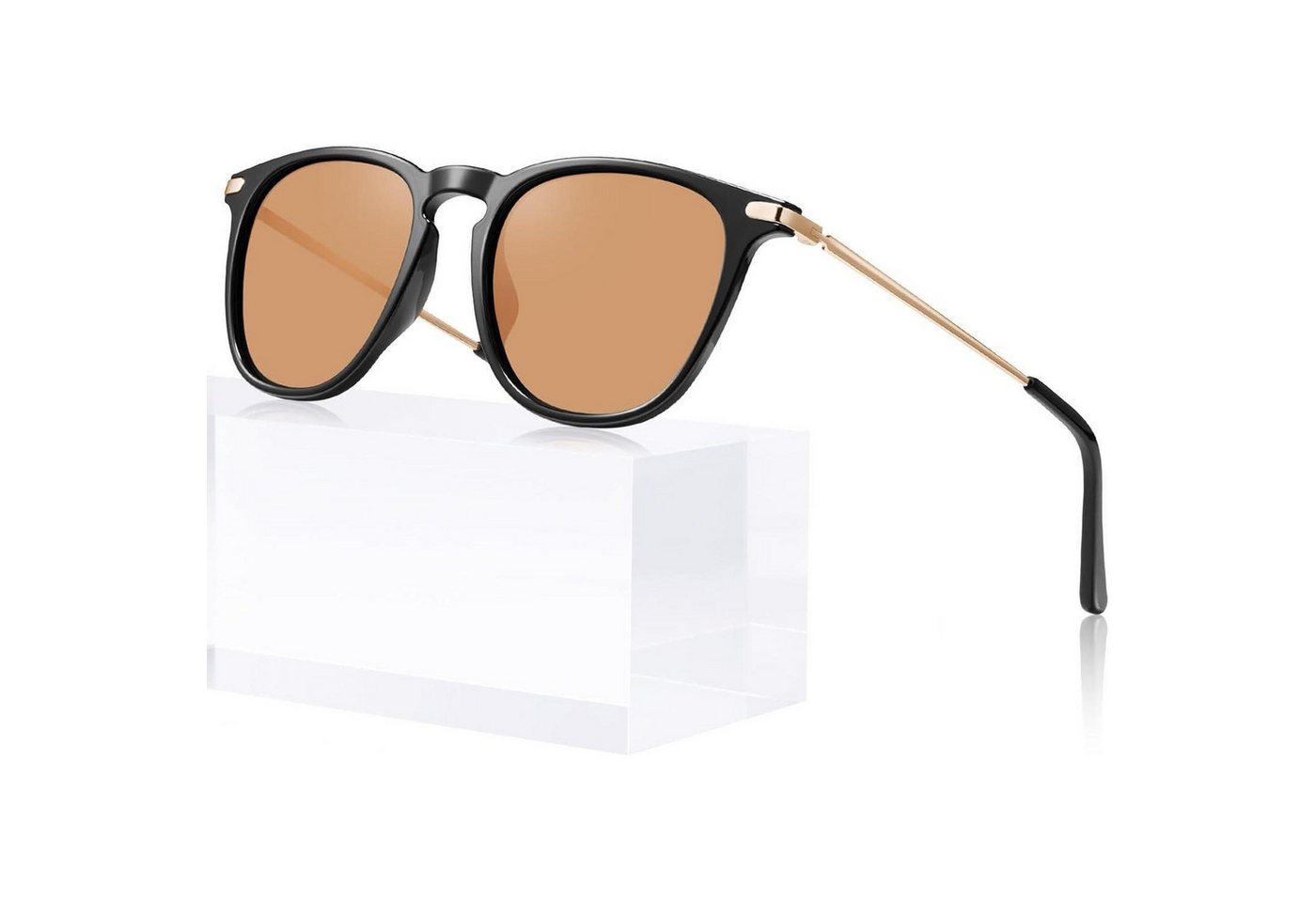 LuxusKollektion Retrosonnenbrille Sonnenbrille Damen Rahme Schwarz orange nicht Polarisiert Linse von LuxusKollektion