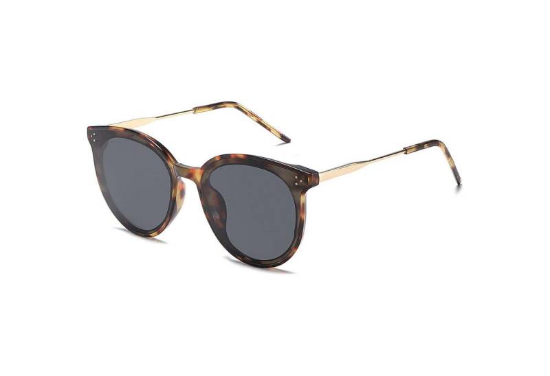 LuxusKollektion Retrosonnenbrille Sonnenbrille Damen Retro Cateye Rund Übergroß Dunkles Schildpatt Grau von LuxusKollektion