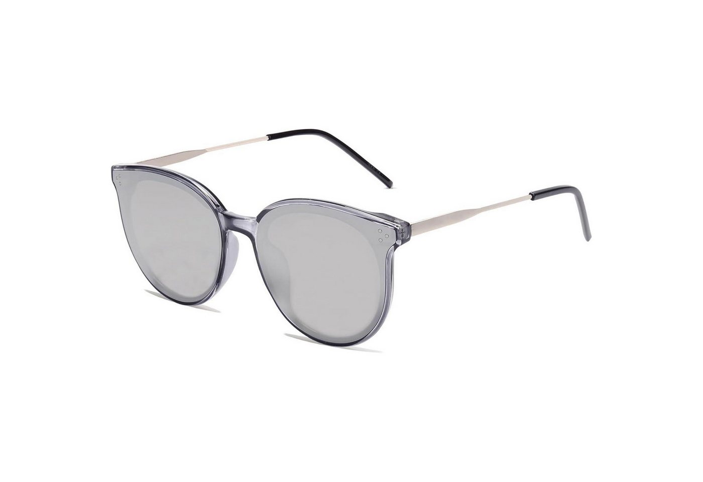 LuxusKollektion Retrosonnenbrille Sonnenbrille Damen Retro Cateye Übergroß Klar Grau Silber Gespiegelt von LuxusKollektion