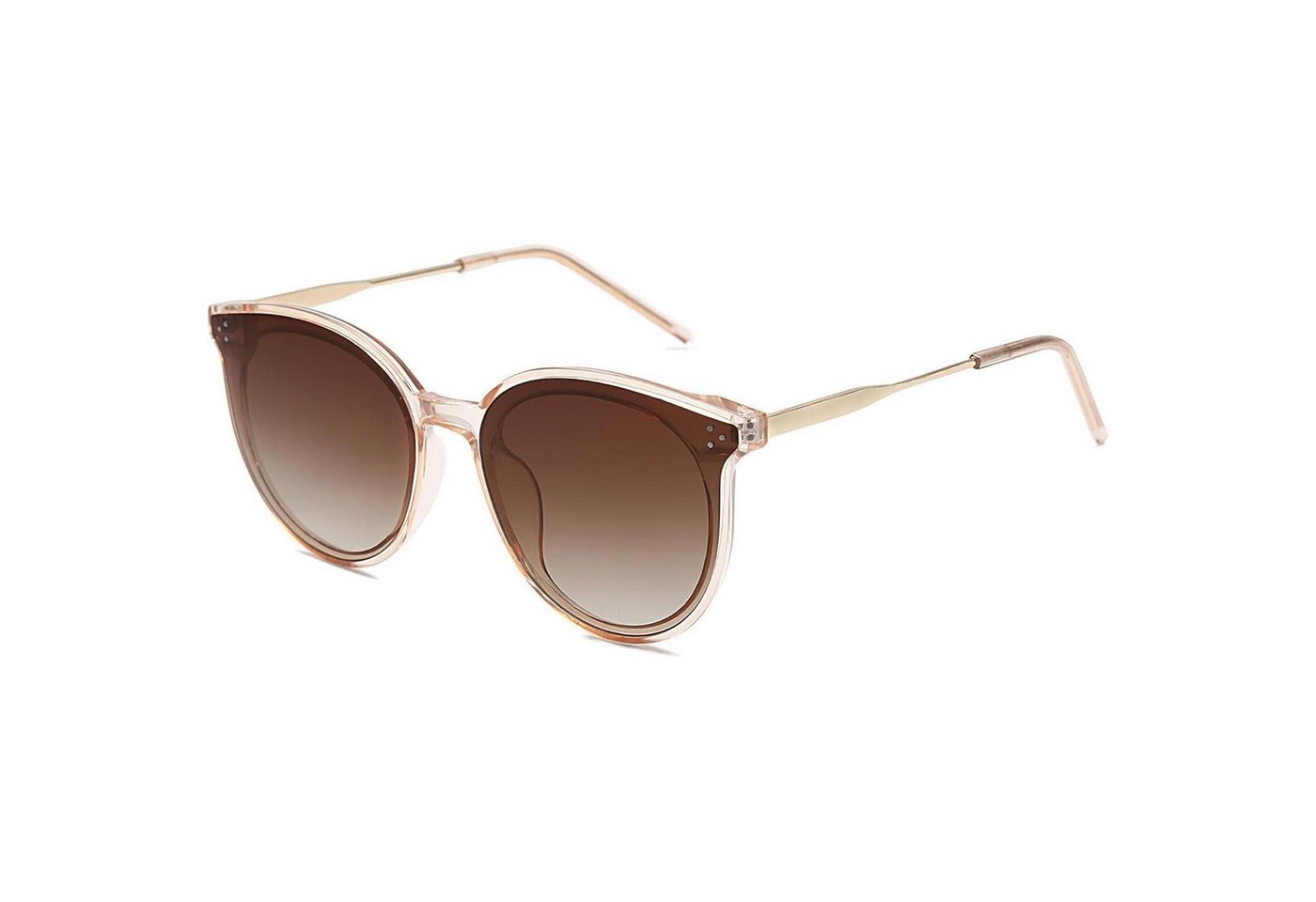 LuxusKollektion Retrosonnenbrille Sonnenbrille Damen Retro Rund Cateye Klar Braun Gradient Braun von LuxusKollektion