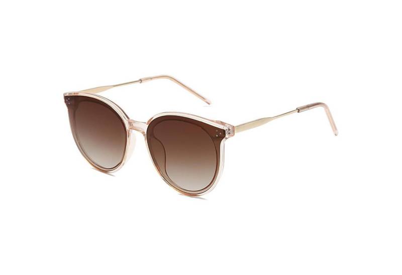 LuxusKollektion Retrosonnenbrille Sonnenbrille Damen Retro Rund Cateye Klar Braun Gradient Braun von LuxusKollektion