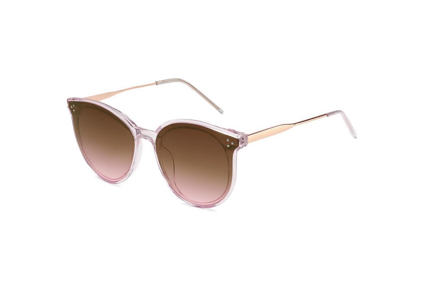 LuxusKollektion Retrosonnenbrille Sonnenbrille Damen Rund Cateye Klar Rosa Gradient Grau&rosa von LuxusKollektion