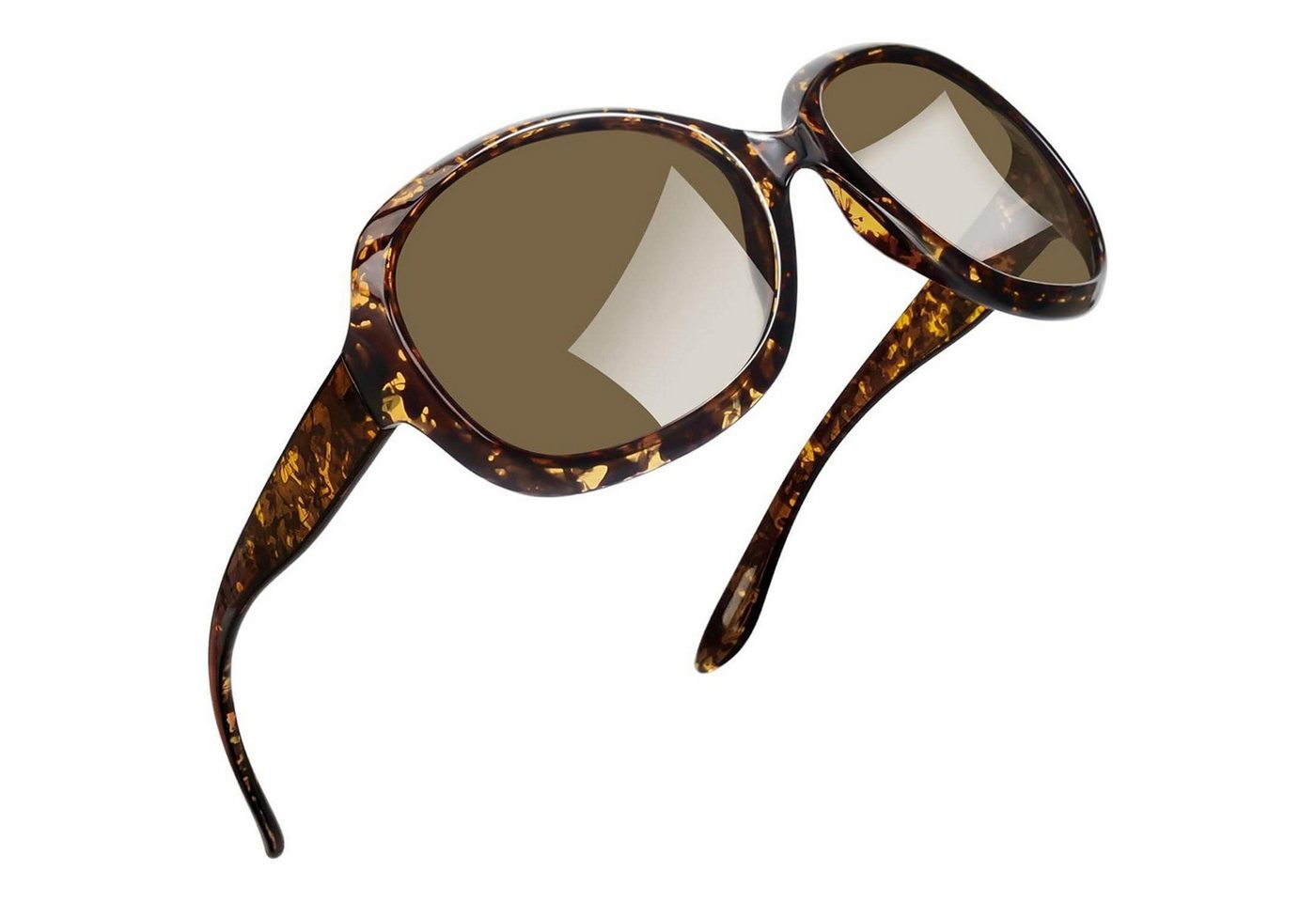 LuxusKollektion Retrosonnenbrille Sonnenbrille Damen Übergroße B16-kristall Leopard Braun Wie die Bilder von LuxusKollektion