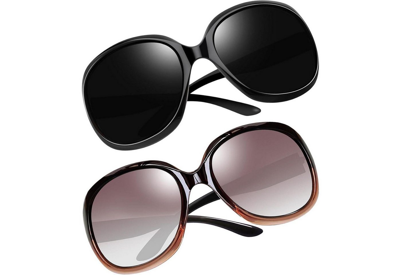 LuxusKollektion Retrosonnenbrille Sonnenbrille Damen Übergroße B54-schwarz und Mode Braun Wie die Bilder von LuxusKollektion