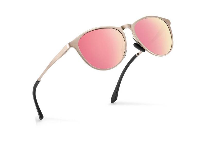 LuxusKollektion Retrosonnenbrille Sonnenbrille Damen Unisex Metall A3-goldrahmen Rosafarbenen von LuxusKollektion
