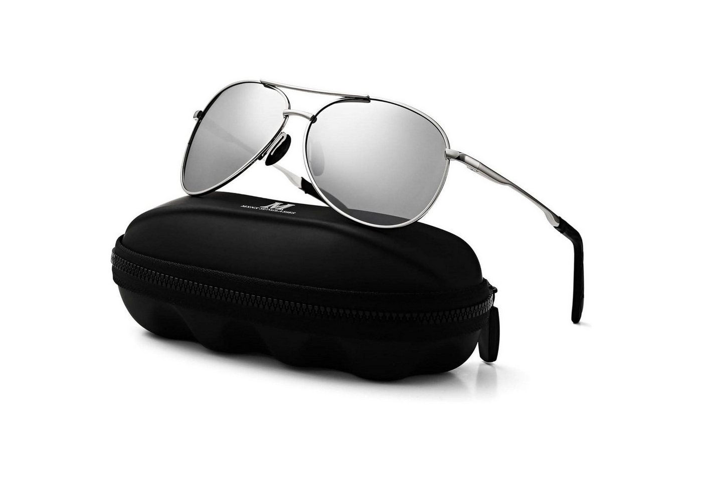 LuxusKollektion Retrosonnenbrille Sonnenbrille Fahrerbrille Herren Polarisiert UV400 Silber Silber von LuxusKollektion