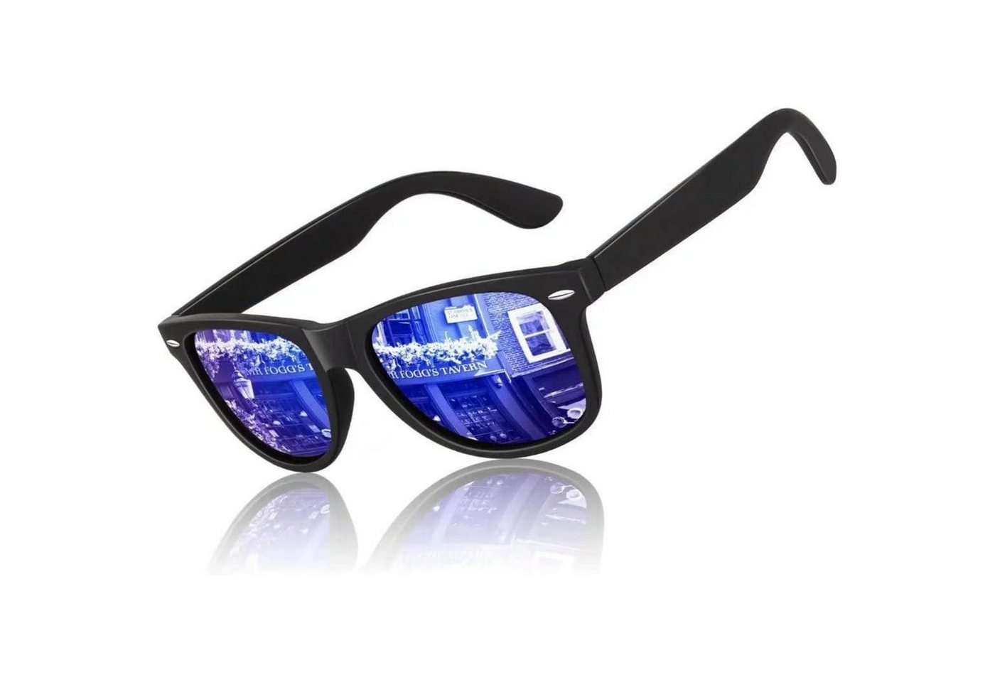 LuxusKollektion Retrosonnenbrille Sonnenbrille Herren 1 Schwarz Rahmen Dunkelblau Verspiegelte Linse von LuxusKollektion