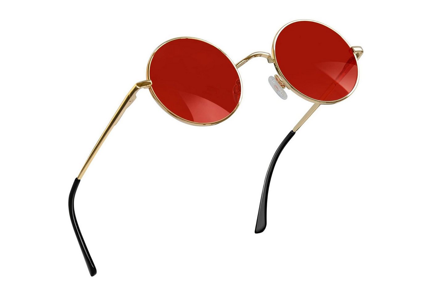 LuxusKollektion Retrosonnenbrille Sonnenbrille Herren A09-rund Gold Rot-nicht Polarisiert Wie die Bilder von LuxusKollektion