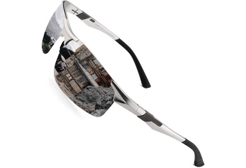 LuxusKollektion Retrosonnenbrille Sonnenbrille Herren C3 Silber Verspiegelt Cat 3 63 Millimeter von LuxusKollektion