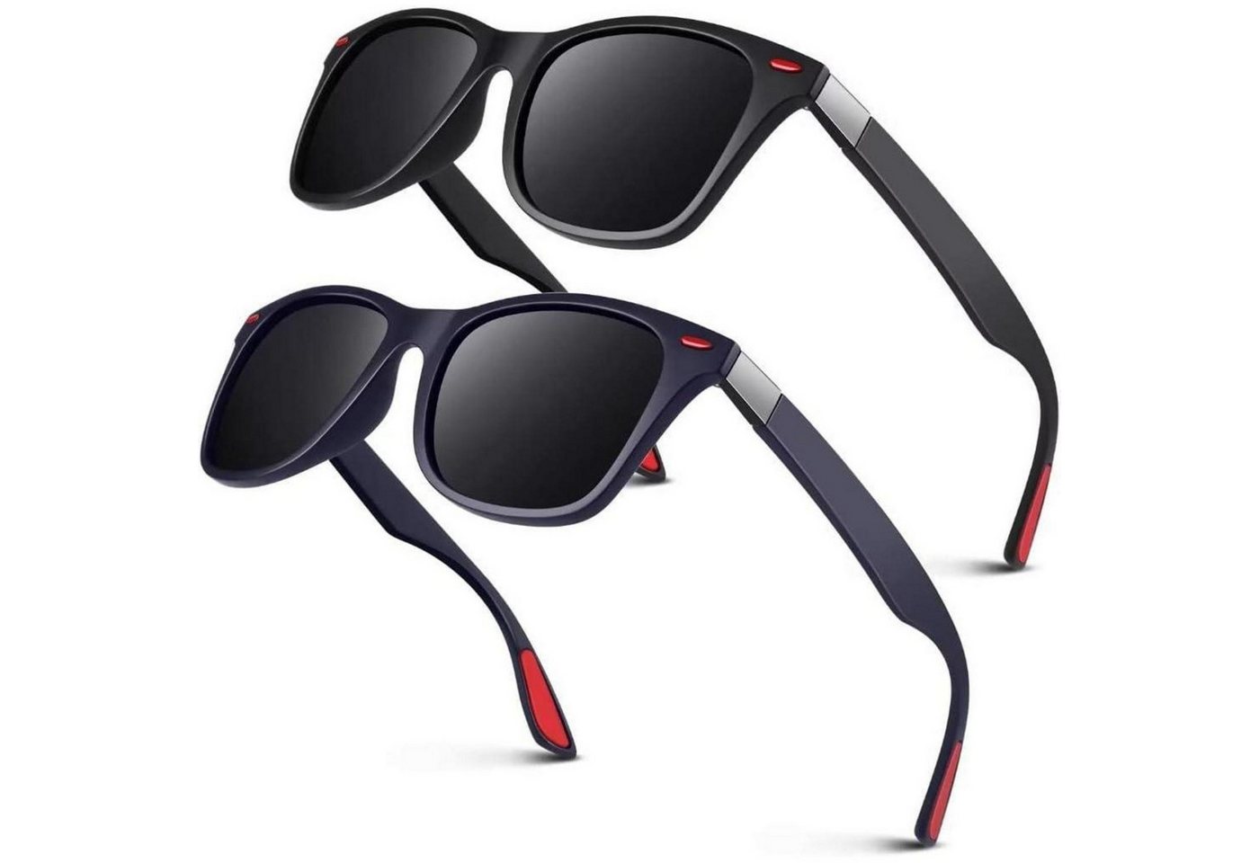 LuxusKollektion Retrosonnenbrille Sonnenbrille Herren Damen Matt Blau Grau Matt Schwarz Grau Rot Niete von LuxusKollektion