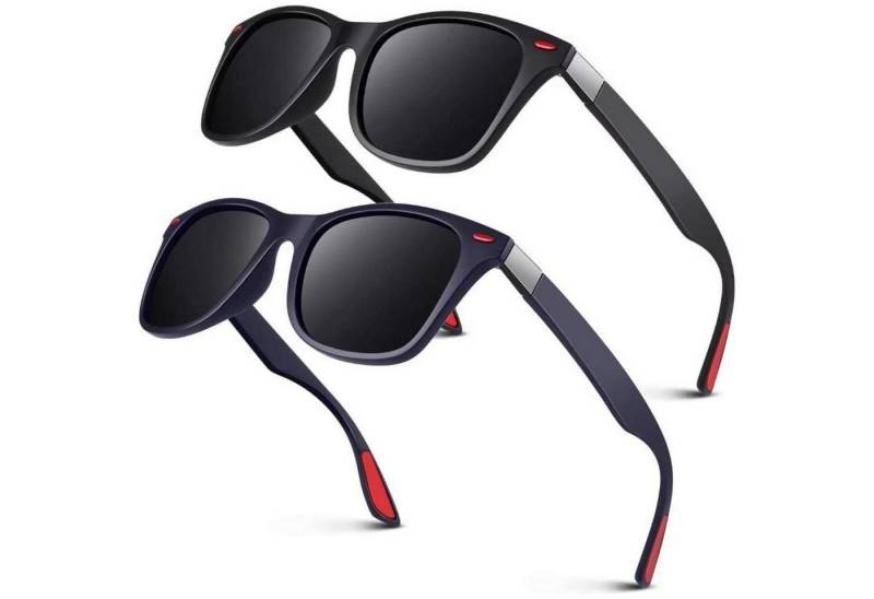 LuxusKollektion Retrosonnenbrille Sonnenbrille Herren Damen Matt Blau Grau Matt Schwarz Grau Rot Niete von LuxusKollektion