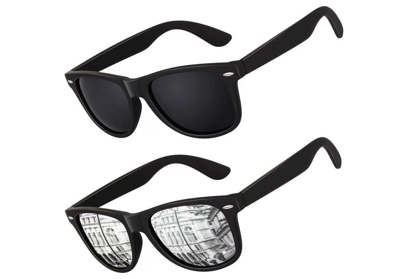 LuxusKollektion Retrosonnenbrille Sonnenbrille Herren Damen Polarisiert 2 Schwarz Grau & Schwarz Silber von LuxusKollektion