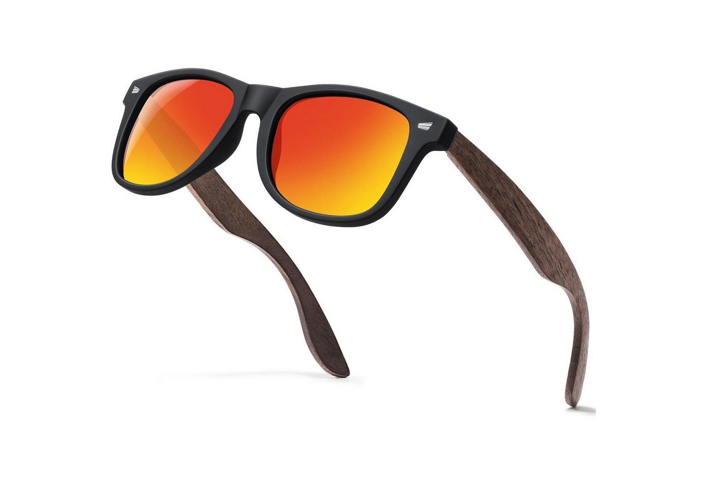 LuxusKollektion Retrosonnenbrille Sonnenbrille Herren Damen Polarisierte UV400 Walnuss 4 schwarz rot von LuxusKollektion