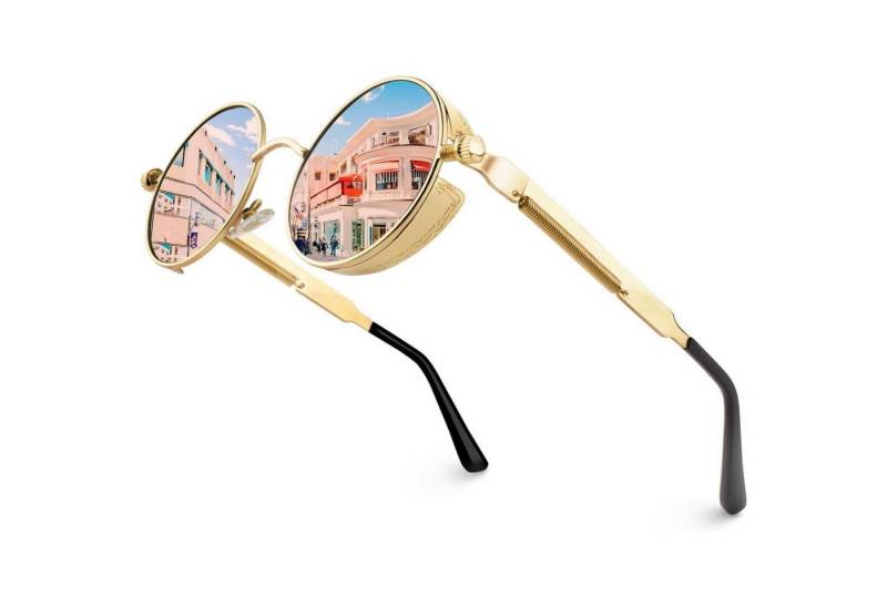 LuxusKollektion Retrosonnenbrille Sonnenbrille Herren Damen polarisiert A Gold Verspiegelte Rosa von LuxusKollektion