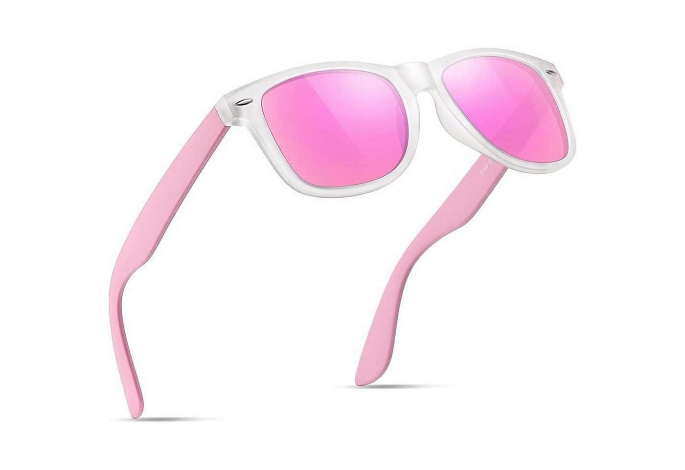 LuxusKollektion Retrosonnenbrille Sonnenbrille Herren Damen polarisiert UV400 Retro Transparenter-pink von LuxusKollektion