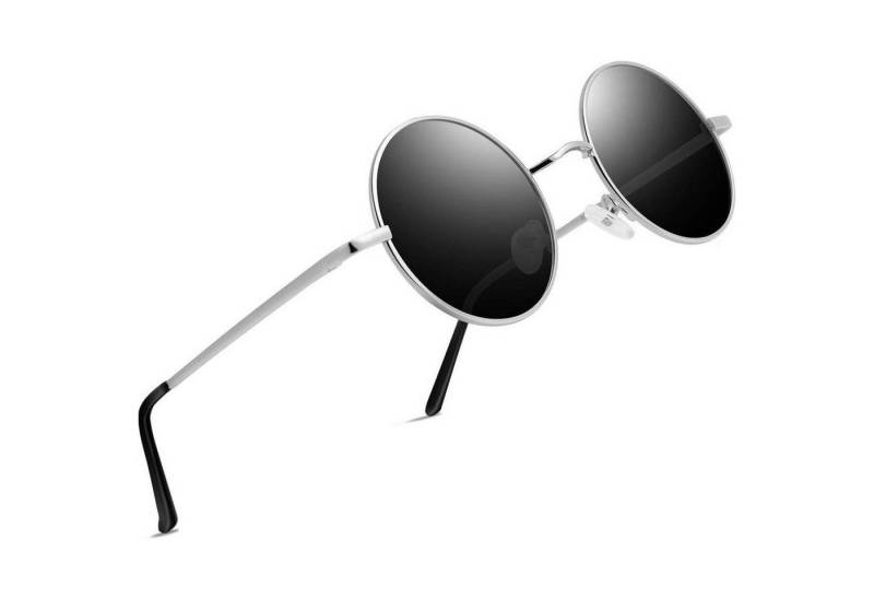LuxusKollektion Retrosonnenbrille Sonnenbrille Herren Damen polarisiert UV400 eckig Z1-silber Schwarz von LuxusKollektion