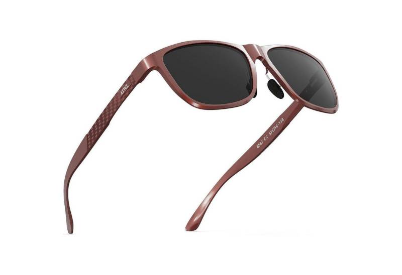 LuxusKollektion Retrosonnenbrille Sonnenbrille Herren M 8587-c6-rot Rahmen Grau Linse Non-verspiegelt von LuxusKollektion