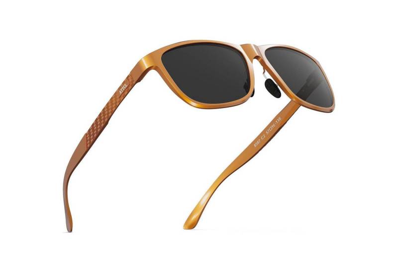 LuxusKollektion Retrosonnenbrille Sonnenbrille Herren M 8587-orange Rahmen Grau Linse Non-verspiegelt von LuxusKollektion