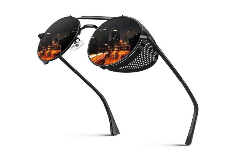 LuxusKollektion Retrosonnenbrille Sonnenbrille Herren Metallrahmen Polarisiert Retro Steampunk Stil von LuxusKollektion