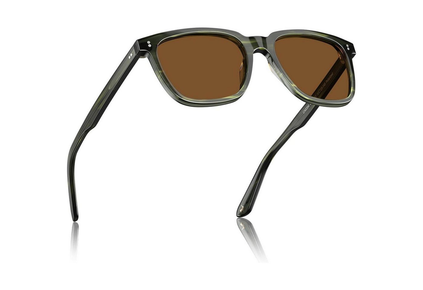 LuxusKollektion Retrosonnenbrille Sonnenbrille Herren Polarisiert Acetat Rechteck UV V7-braun Linsen von LuxusKollektion