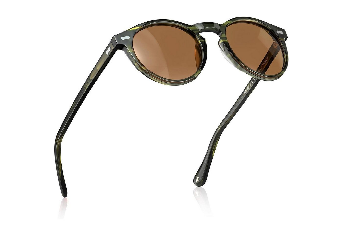 LuxusKollektion Retrosonnenbrille Sonnenbrille Herren Polarisiert Retro Rund Acetat-Rahmen UV 400 von LuxusKollektion