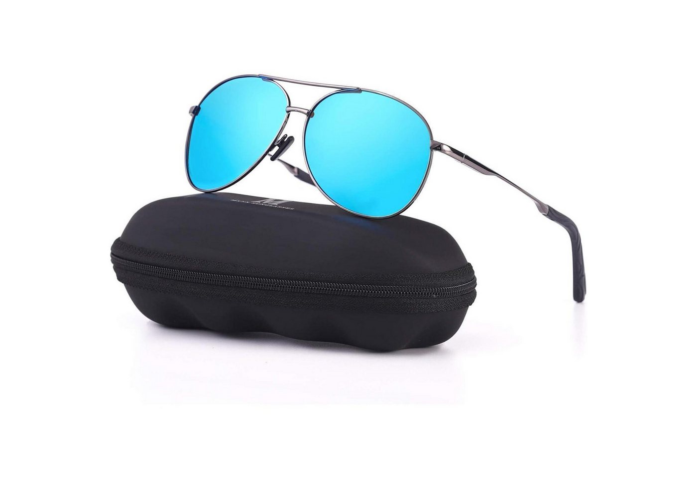 LuxusKollektion Retrosonnenbrille Sonnenbrille Herren Polarisiert Schwarz UV400 Fahrerbrille Blau Asche von LuxusKollektion