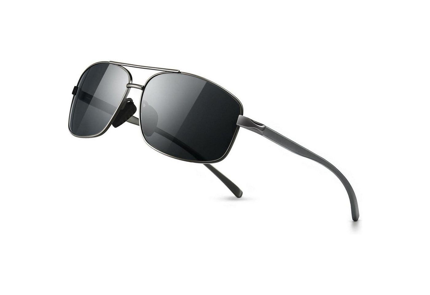 LuxusKollektion Retrosonnenbrille Sonnenbrille Herren Rechteckig Gunmetal Rahmen Graue Linse von LuxusKollektion