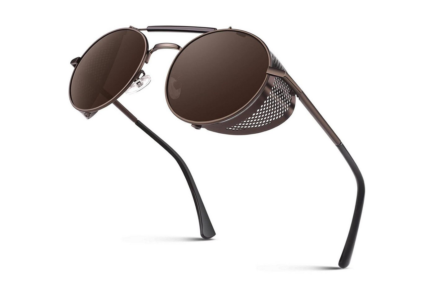 LuxusKollektion Retrosonnenbrille Sonnenbrille Herren Retro Steampunk Polarisiert Rund Metallrahmen LuxusKollektion Retrosonnenbrille Sonnenbrille Herren Retro Steampunk Polarisiert Rund Metallrahmen von LuxusKollektion