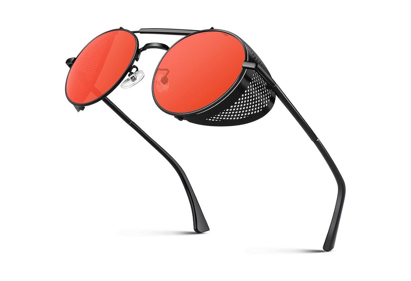 LuxusKollektion Retrosonnenbrille Sonnenbrille Herren Retro Steampunk Stil Runde Metallrahmen von LuxusKollektion