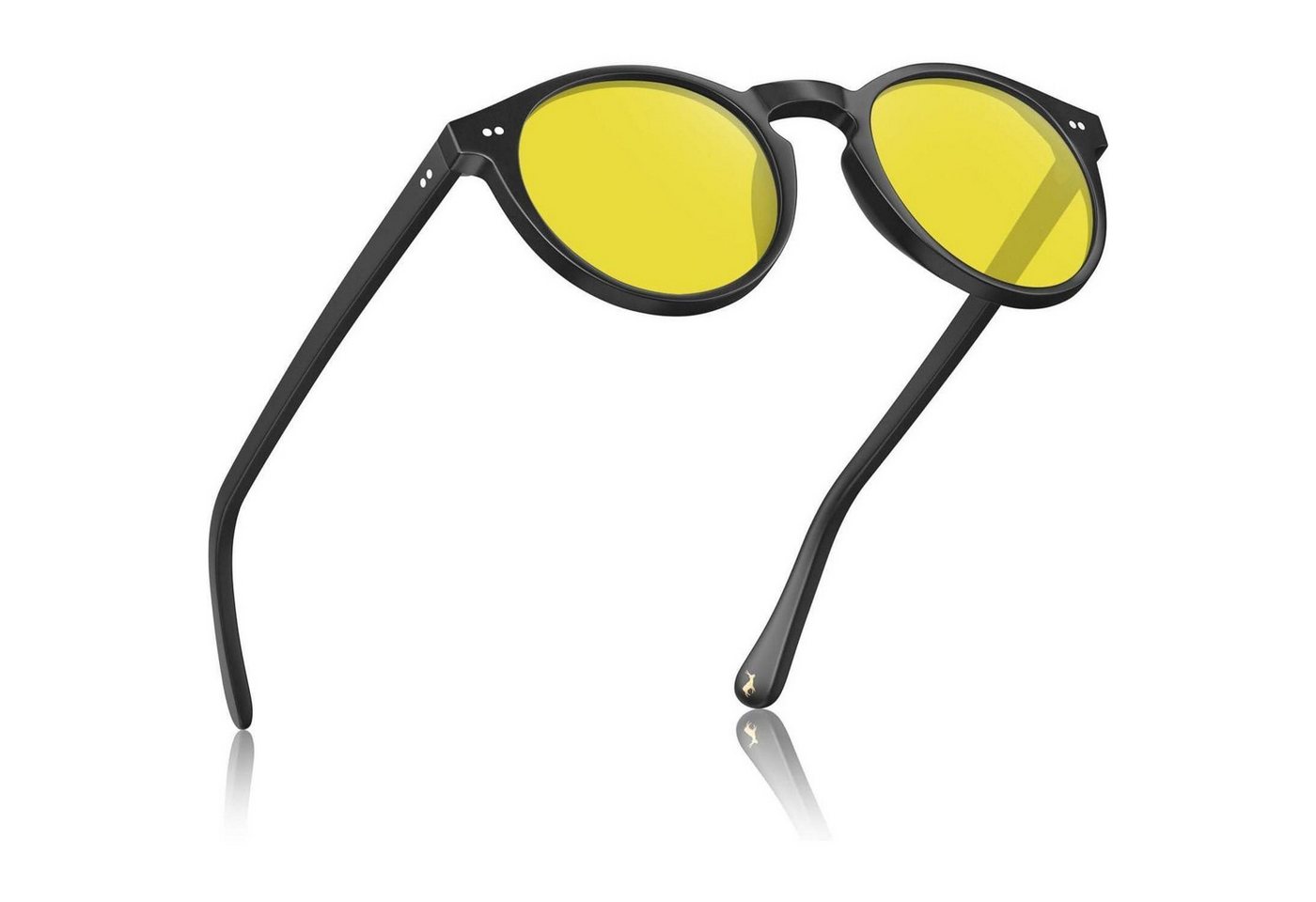 LuxusKollektion Retrosonnenbrille Sonnenbrille Herren polarisiert UV400 Vintage Matt Schwarze Rahmen von LuxusKollektion