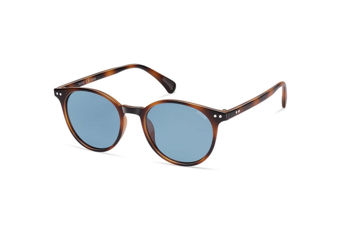 LuxusKollektion Retrosonnenbrille Sonnenbrille Polarisiert Rund Damen Braun Rahmen Ghellblau Linse von LuxusKollektion