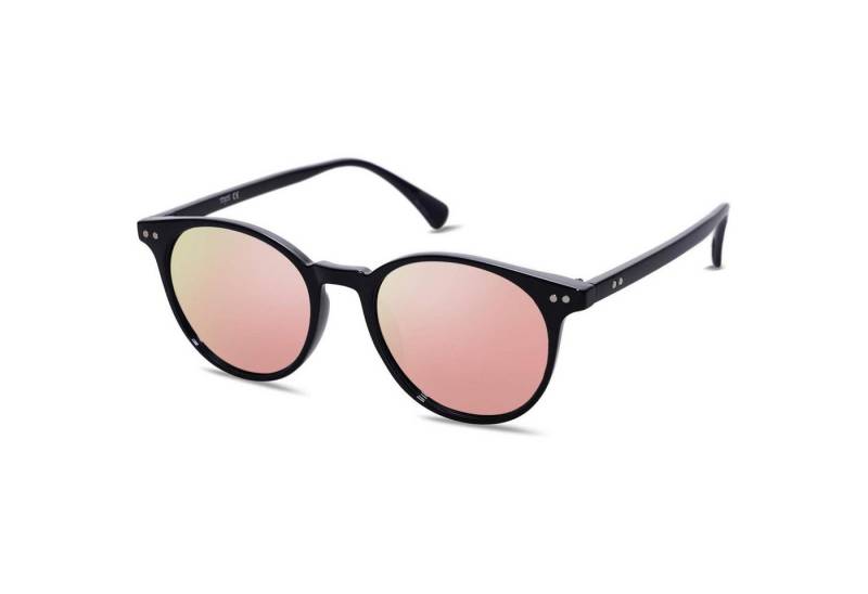 LuxusKollektion Retrosonnenbrille Sonnenbrille Polarisiert Schwarzer Rahmen Rosa Verspiegelte Linse von LuxusKollektion