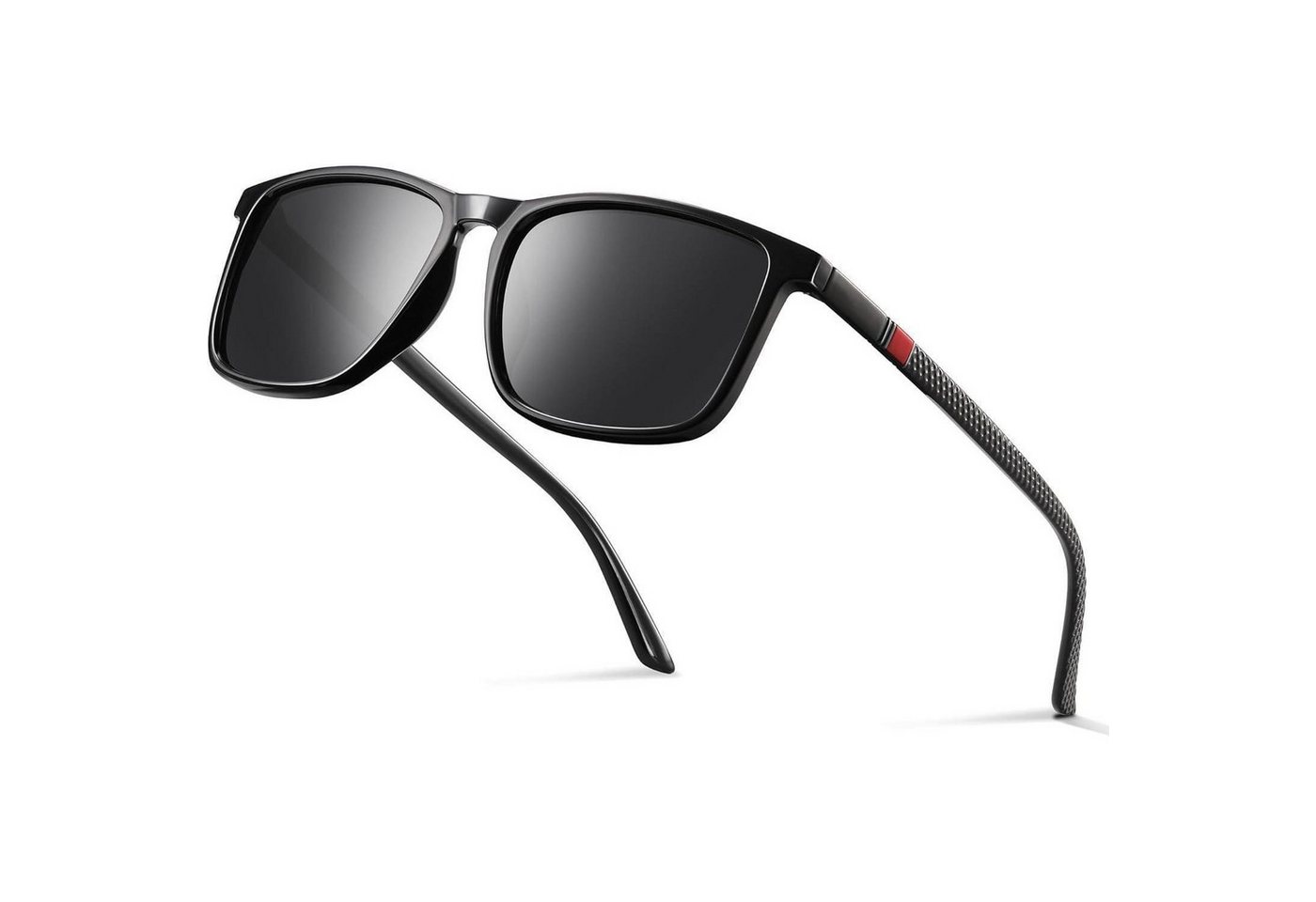 LuxusKollektion Retrosonnenbrille Sonnenbrille Polarisiert UV400 Herren Damen CAT3 TR90 Schwarz Rot von LuxusKollektion
