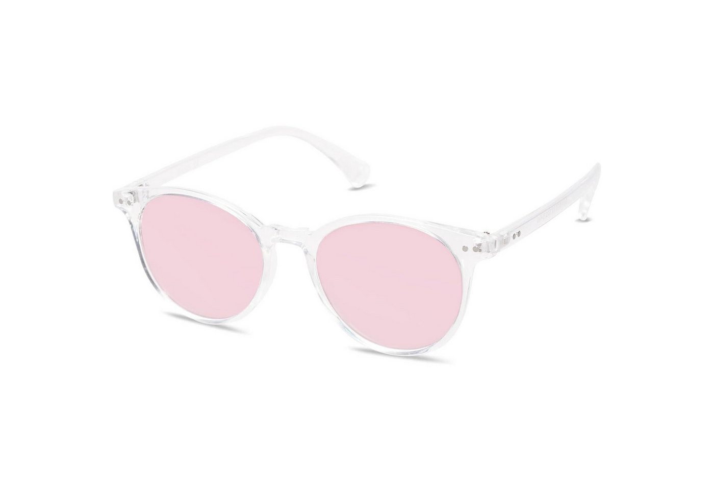 LuxusKollektion Retrosonnenbrille Sonnenbrille Polarisiert UV400 Kristall Rahmen Rosa Verspiegelte Linse von LuxusKollektion