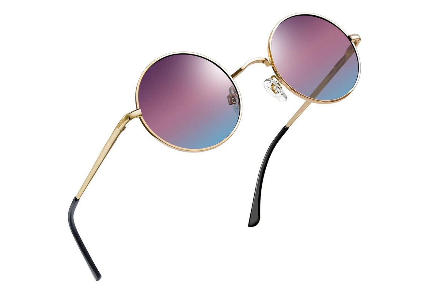 LuxusKollektion Retrosonnenbrille Sonnenbrille Polarisierte Rund A09-gold Braun-blau Wie die Bilder von LuxusKollektion