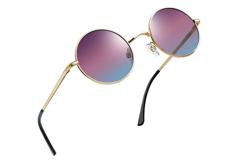LuxusKollektion Retrosonnenbrille Sonnenbrille Polarisierte Rund A09-gold Braun-blau Wie die Bilder von LuxusKollektion